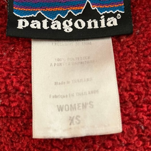 Patagonia Women"s Red Zipped Pockets Casual Long Sleeve Full Zip Hoodie  Size XS - Picture 8 of 8